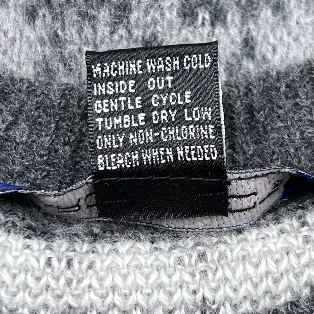 ‘90s Vintage Fair Isle Nordic Wool Blend Sweater Gray White Size XL - NWOT - Picture 7 of 7
